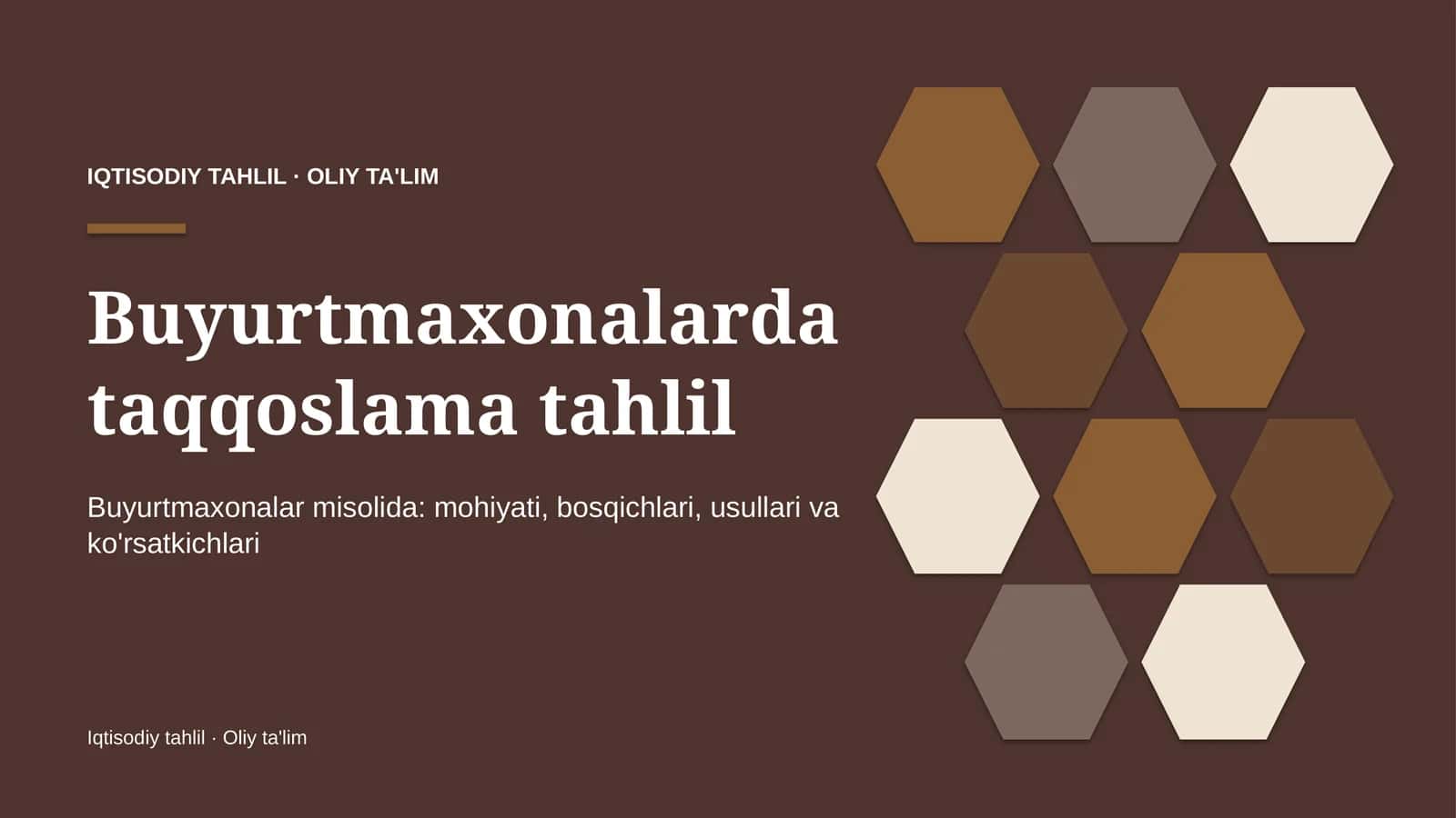 Taqqoslama tahlil: mohiyati