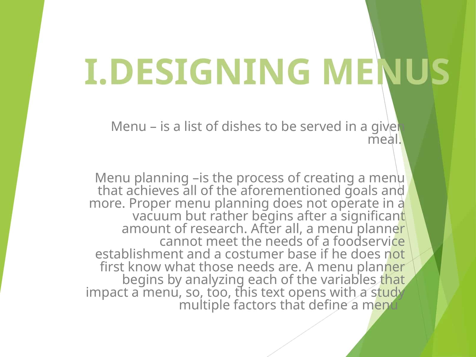 MENU DESIGN