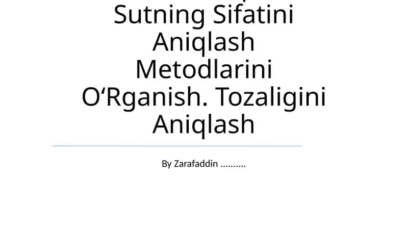 Xom ashyo sifatini baholash