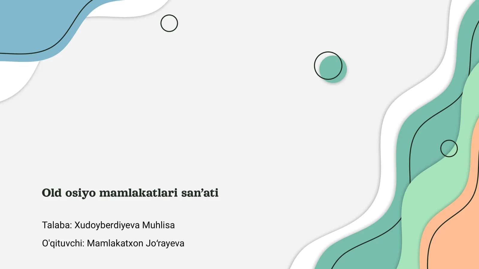 Old osiyo mamlakatlari san’ati