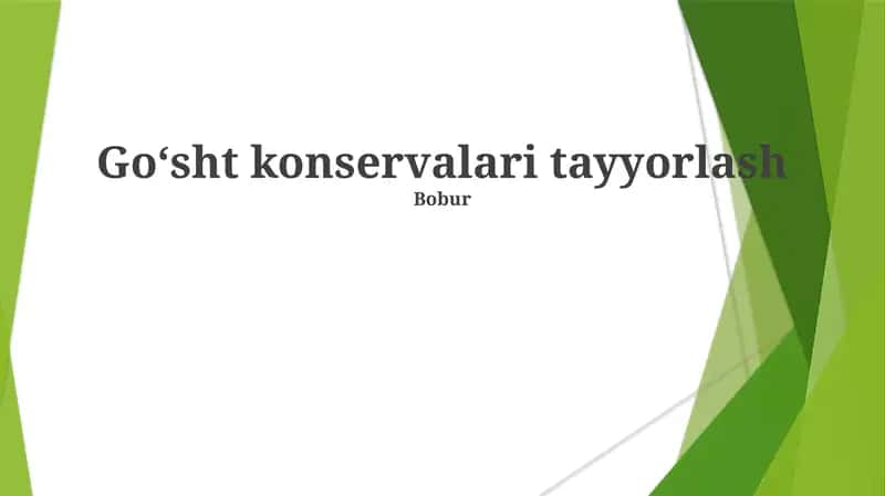 Go'sht konservalari tayyorlash