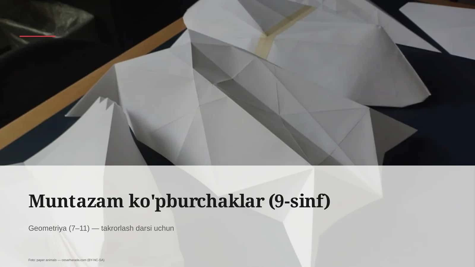 Muntazam ko'pburchaklar (9-sinf)