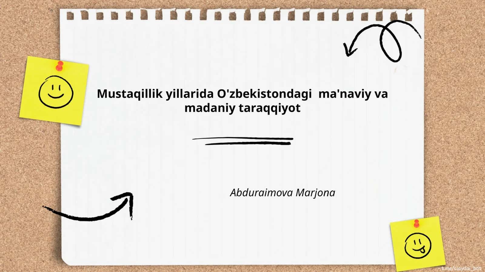 Mustaqillik yillarida O'zbekistondagi ma'naviy va madaniy taraqqiyot