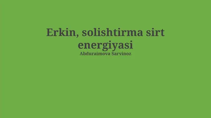 Erkin sirt energiyasi