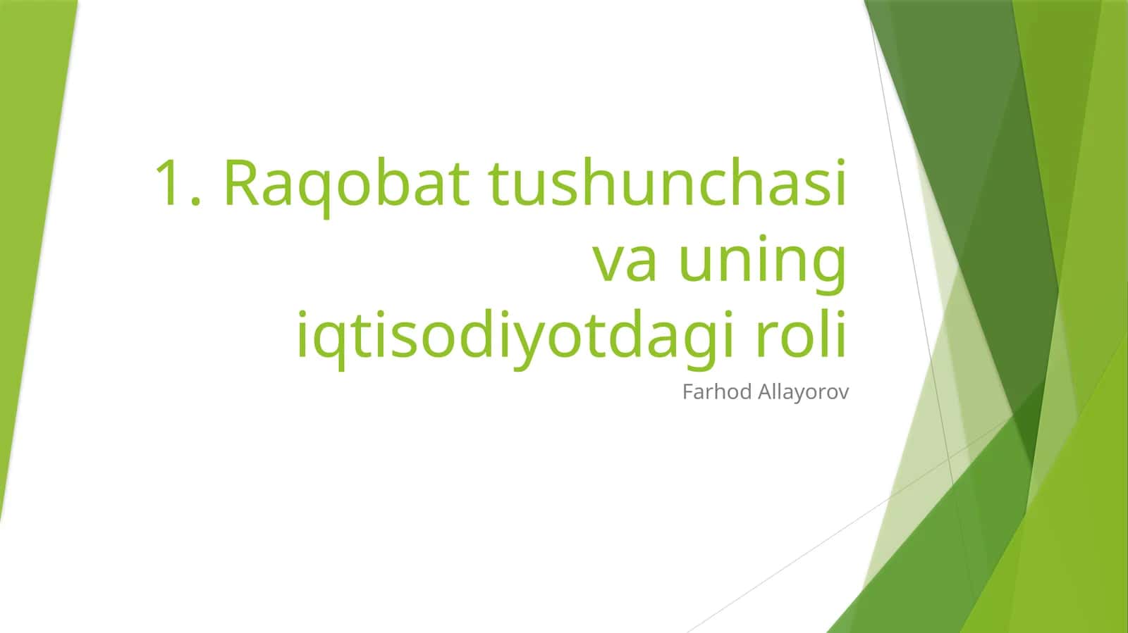 Raqobattushunchasi va uning iqtisodiyotdagi roli