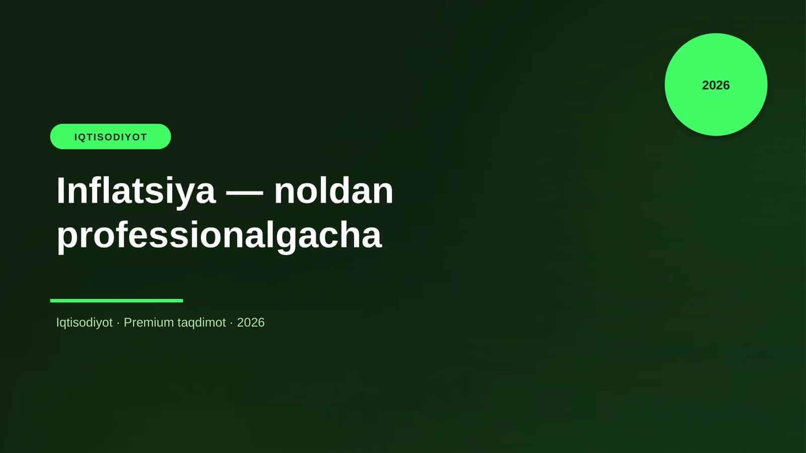 Inflatsiya — noldan professionalgacha