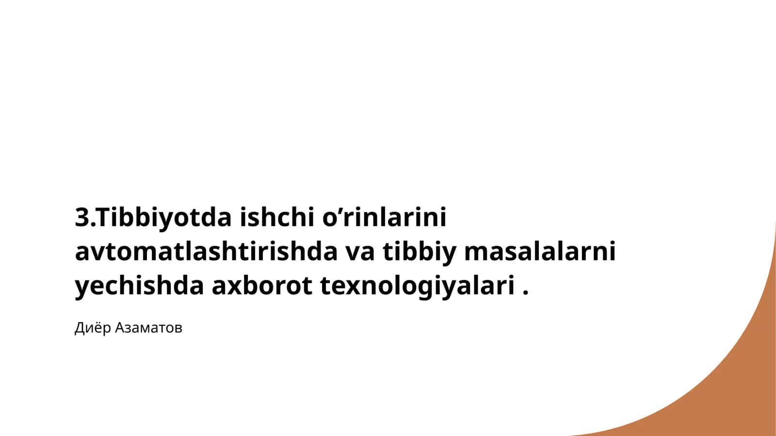 Axborot texnologiyalari va tibbiyot