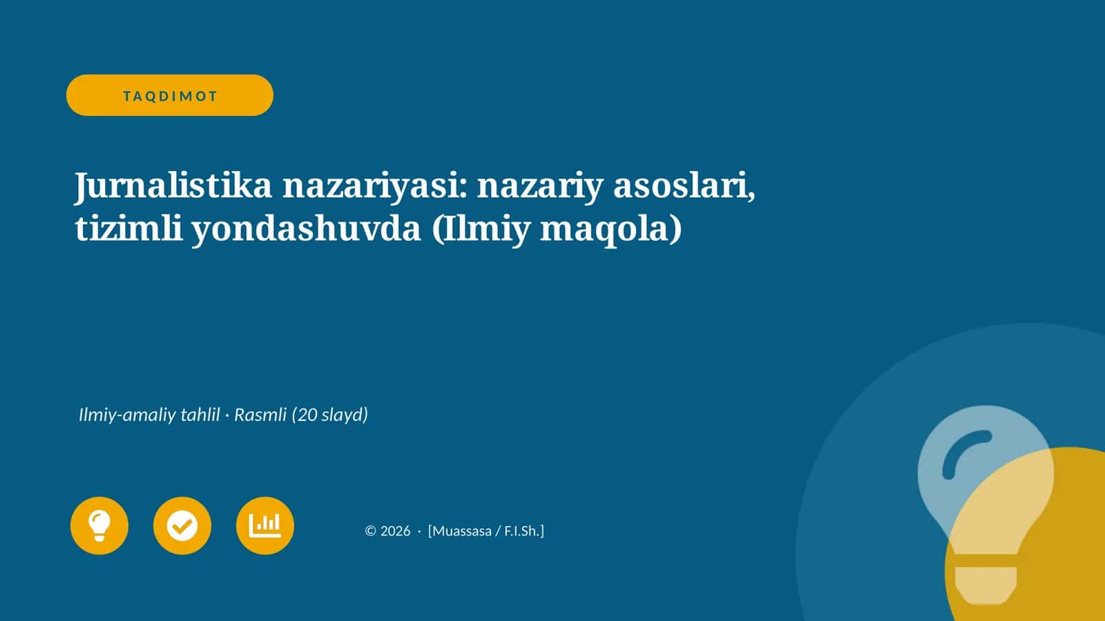 Jurnalistika nazariyasi: nazariy asoslari, tizimli yondashuvda (Ilmiy maqola)