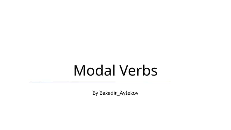 Modal Verbs