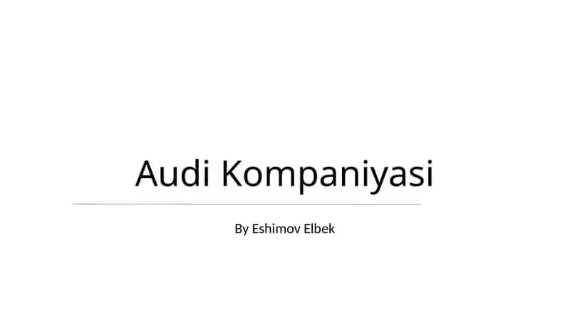 Audi Kompaniyasi