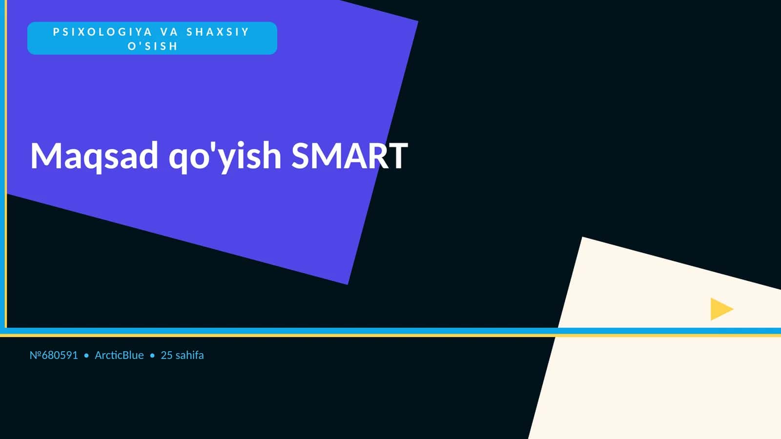 PSIXOLOGIYA VA SHAXSIY O'SISH