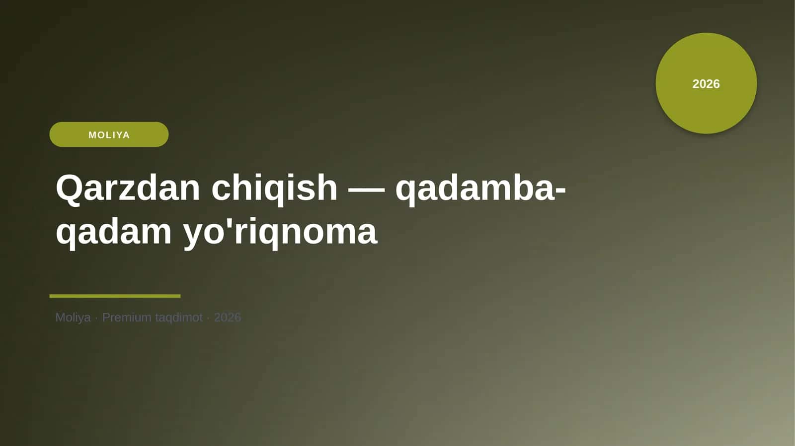 Qarzdan chiqish — qadamba-qadam yo'riqnoma
