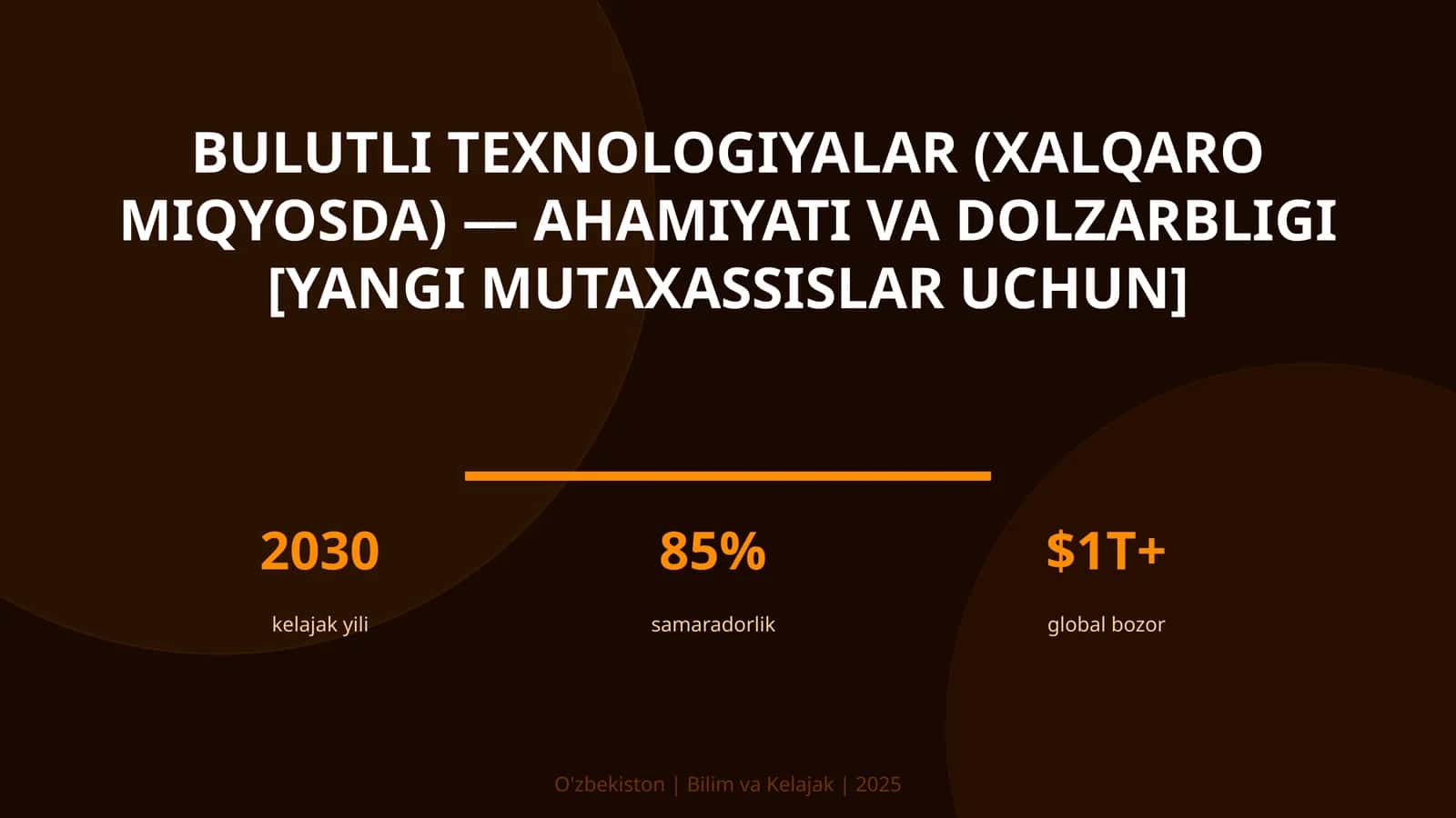 Bulutli texnologiyalar (xalqaro miqyosda) — ahamiyati va dolzarbligi [yangi mutaxassislar uchun]
