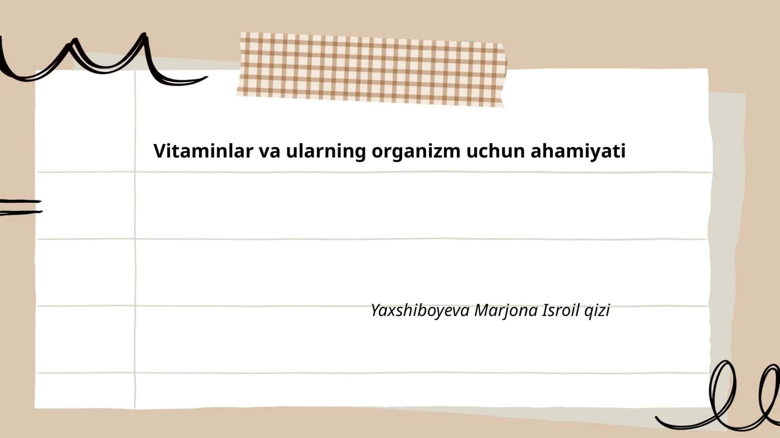 Vitaminlar va ularning organizm uchun ahamiyati