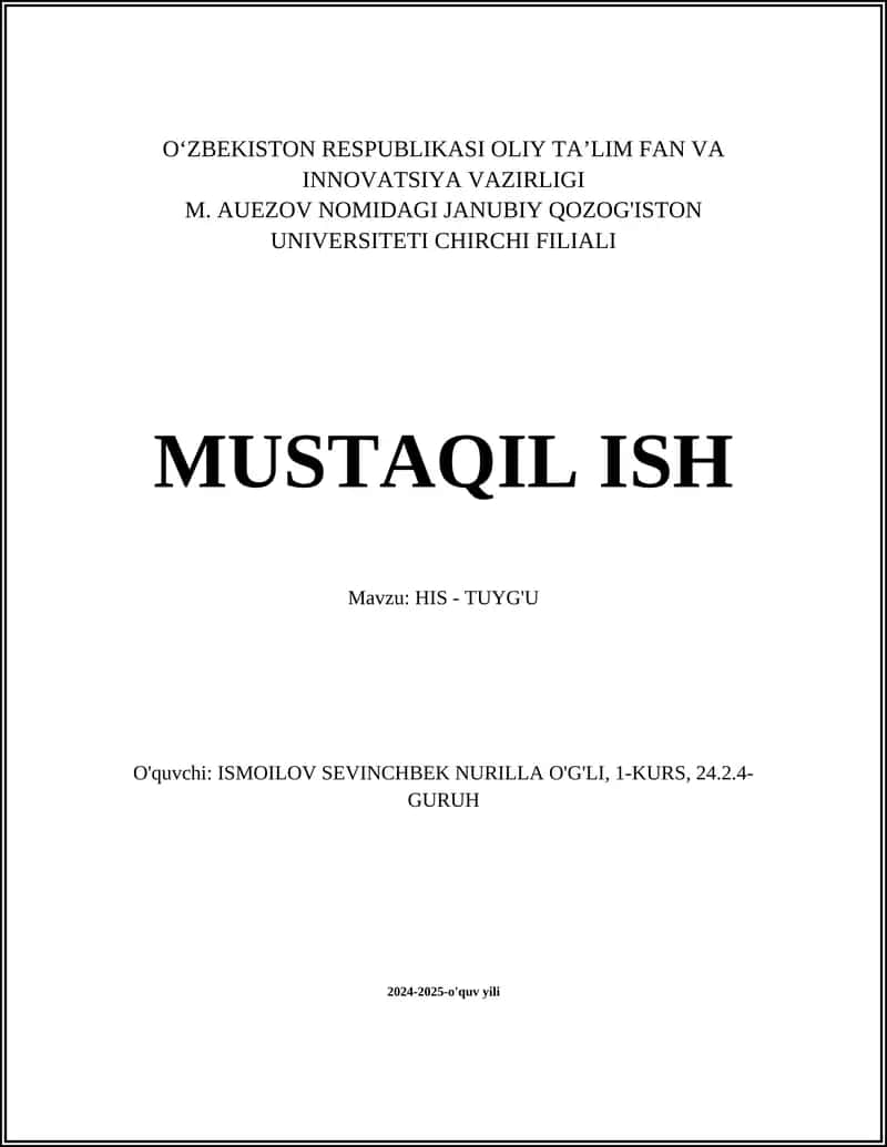 HIS - TUYG'U
