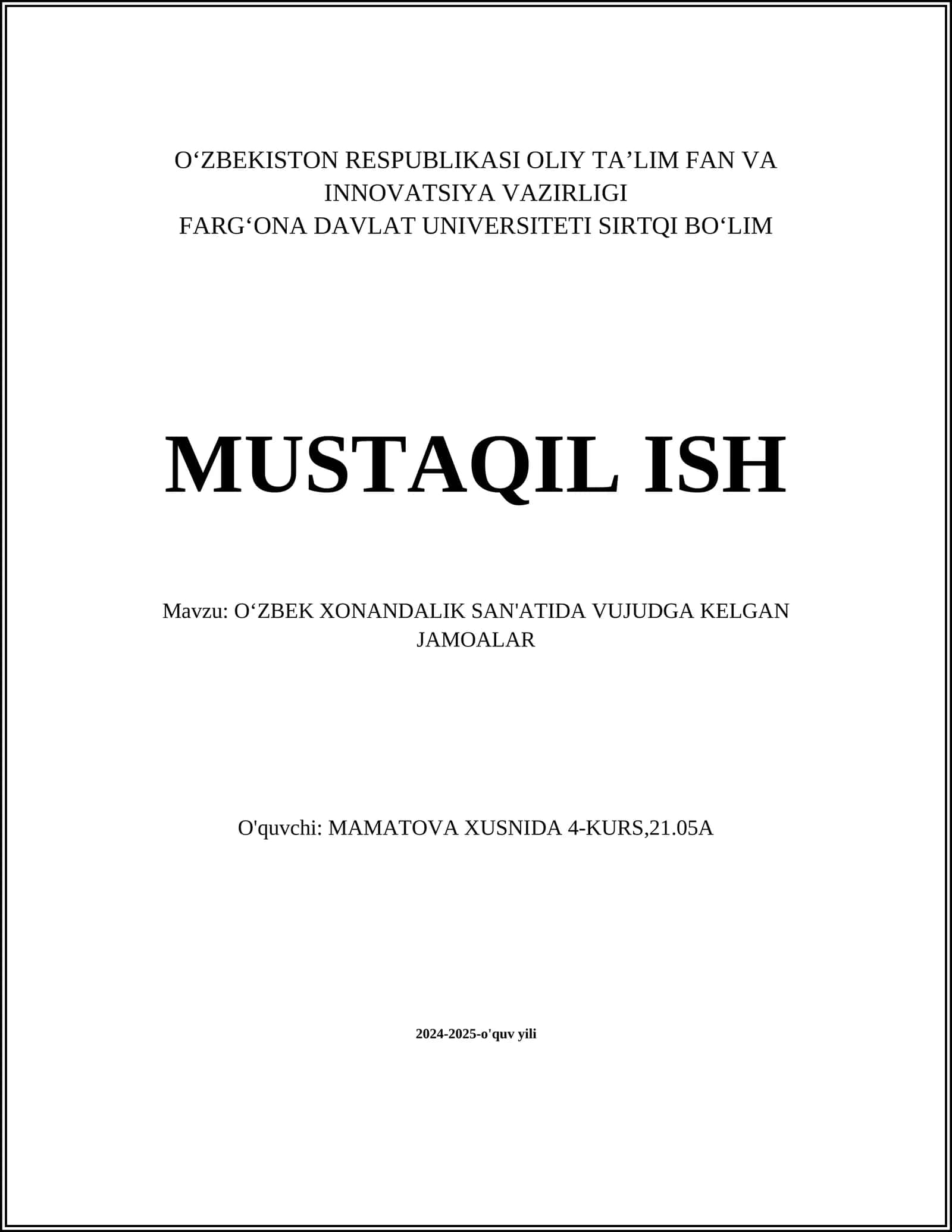 Oʻzbek Xonandalik San'atida Vujudga Kelgan Jamoalar