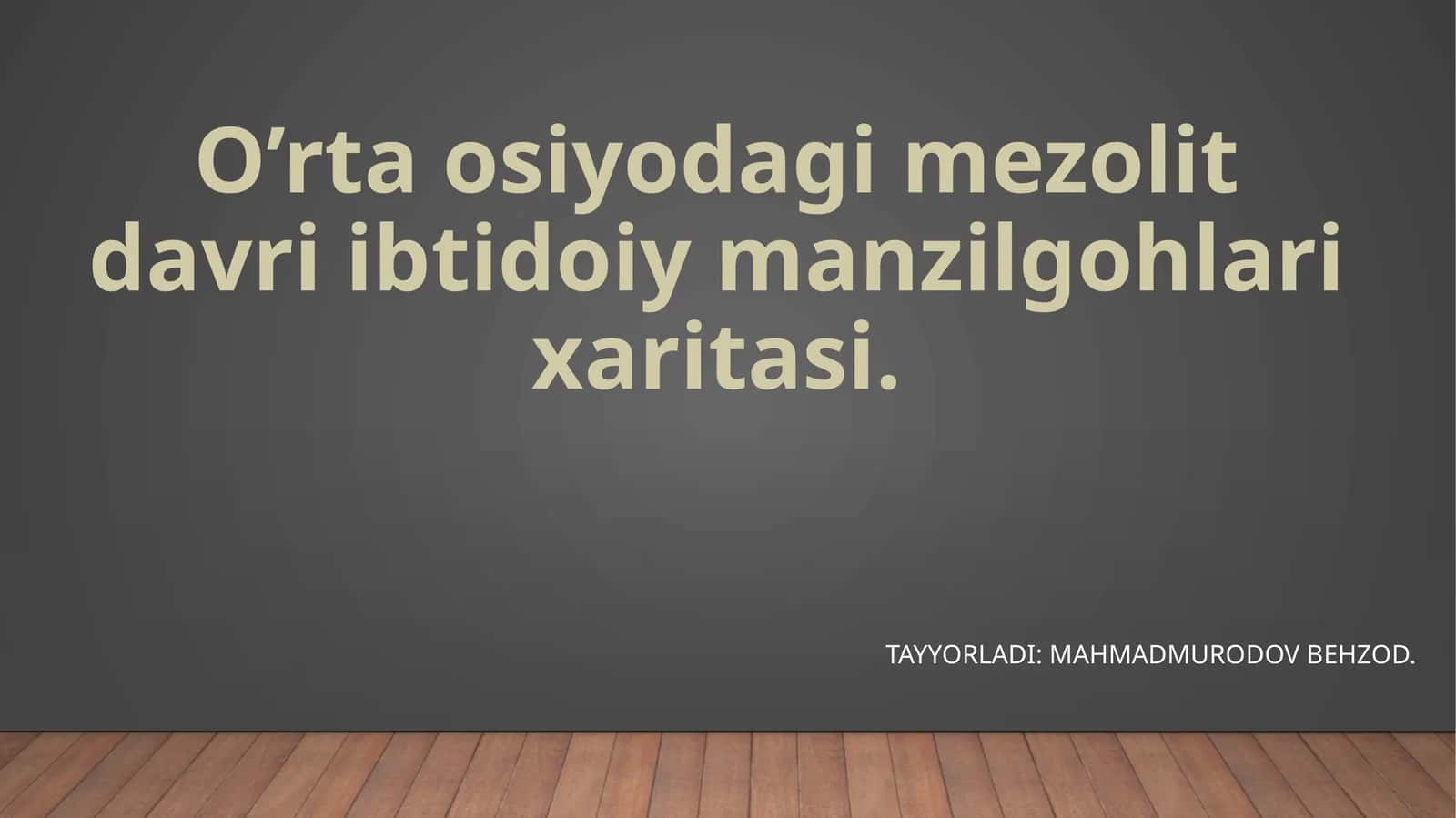 O’rta Osiyodagi mezolit davri ibtidoiy manzilgohlari xaritasi