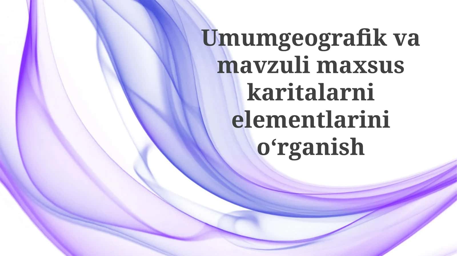 Umumgeografik va mavzu maxsus karitalar