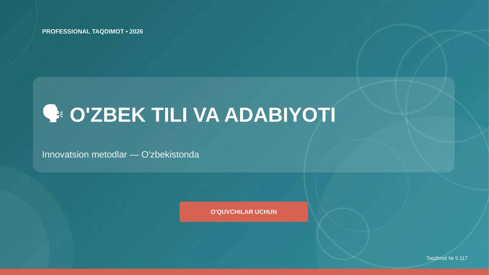 O'zbek tili va adabiyoti: innovatsion metodlar (O'zbekistonda) [o'quvchilar uchun]