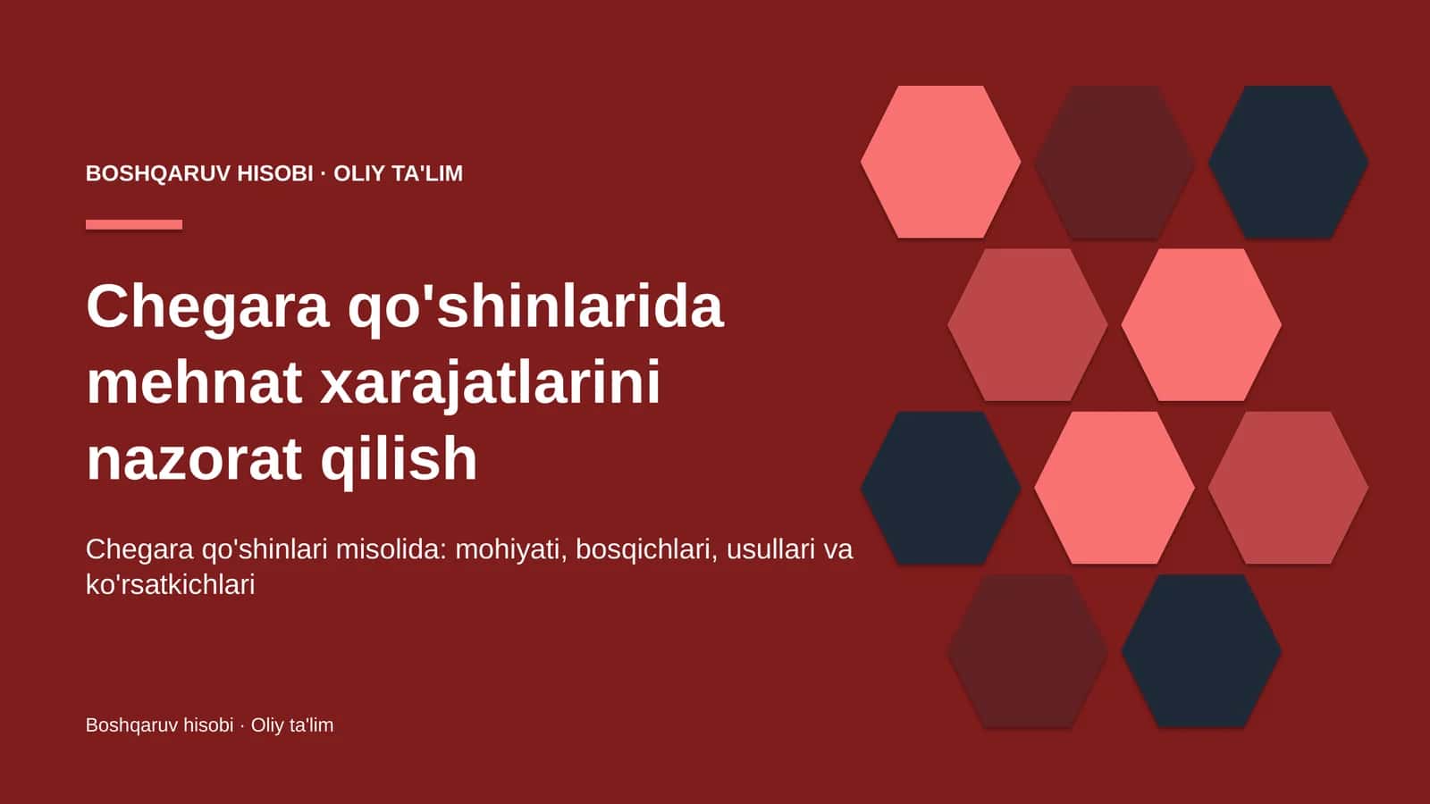 Chegara qo'shinlarida mehnat xarajatlarini nazorat qilish