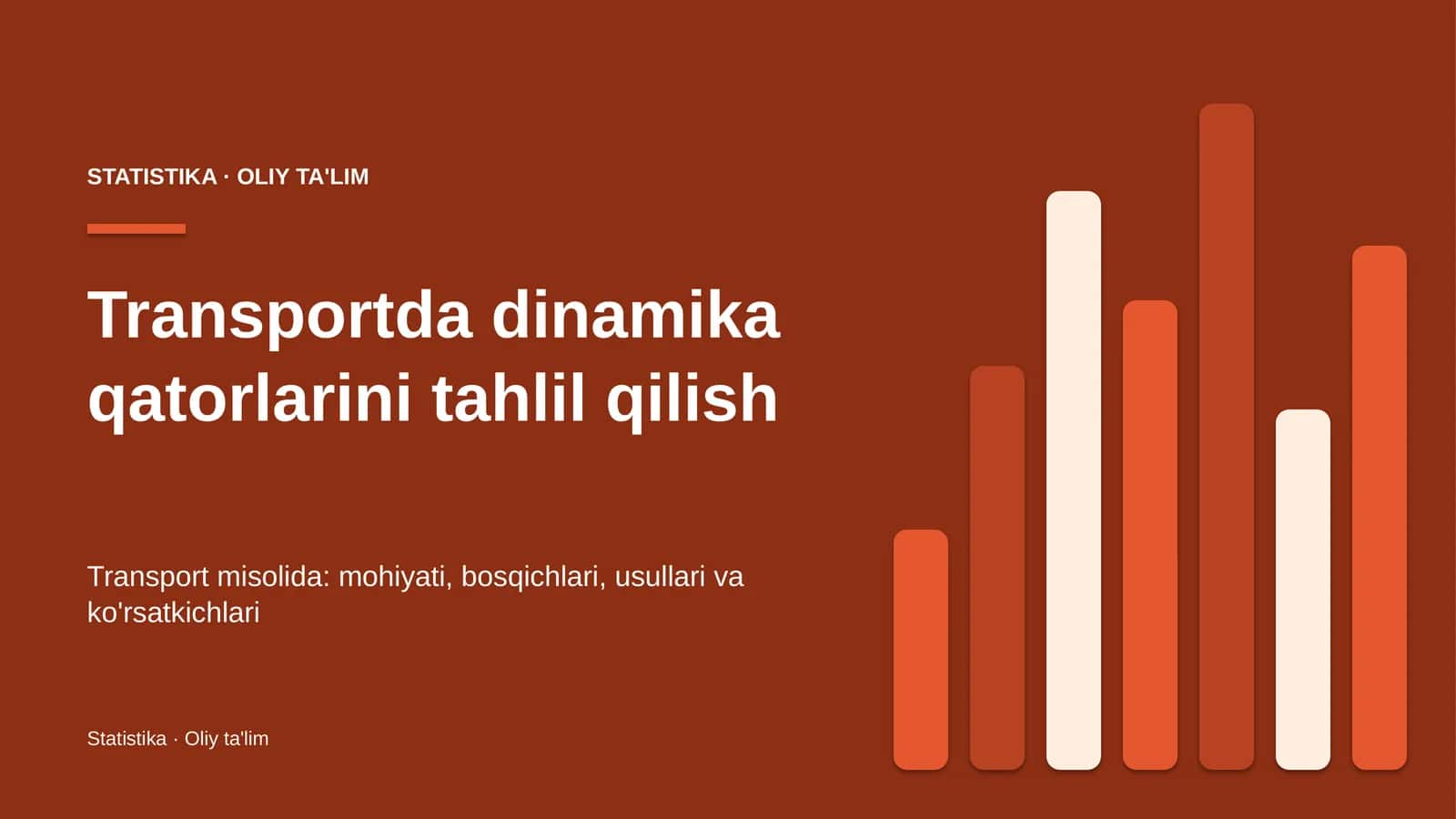 Transportda dinamika qatorlarini tahlil qilish