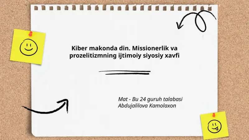 Kiber makonda din. Missionerlik va prozelitizmning ijtimoiy siyosiy xavfi