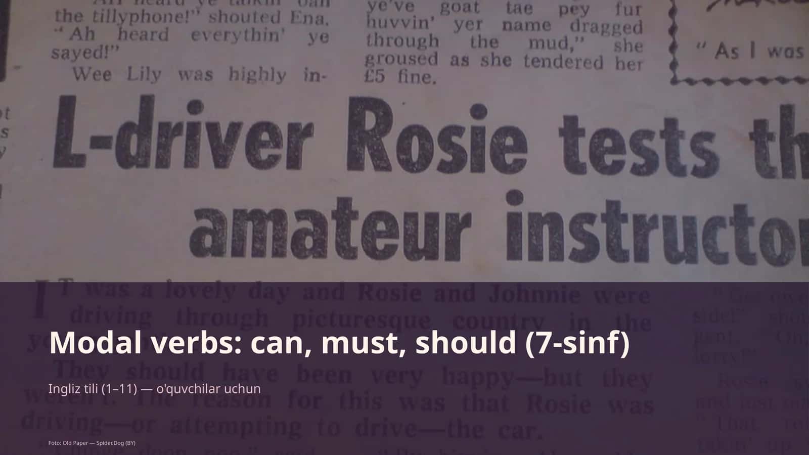 Modal verbs: can, must, should (7-sinf)