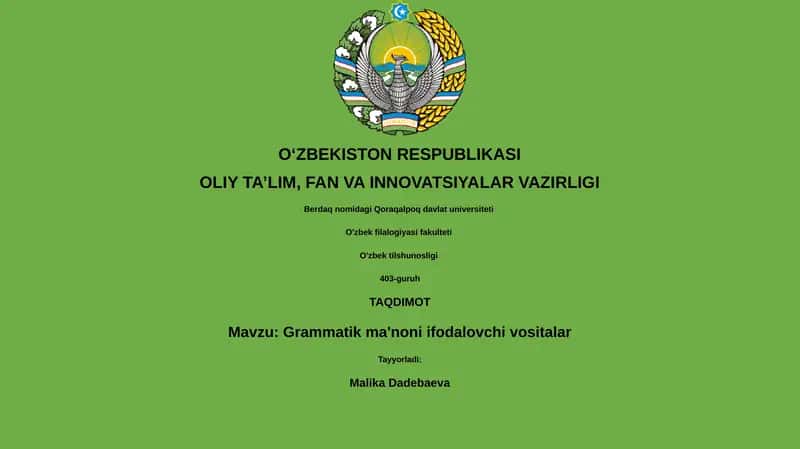 Grammatik ma'noni ifodalovchi vositalar