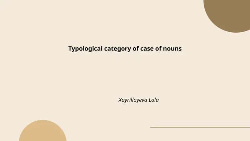 Typological category of case of nouns