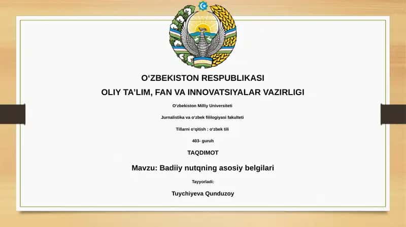 Badiiy nutqning asosiy belgilari