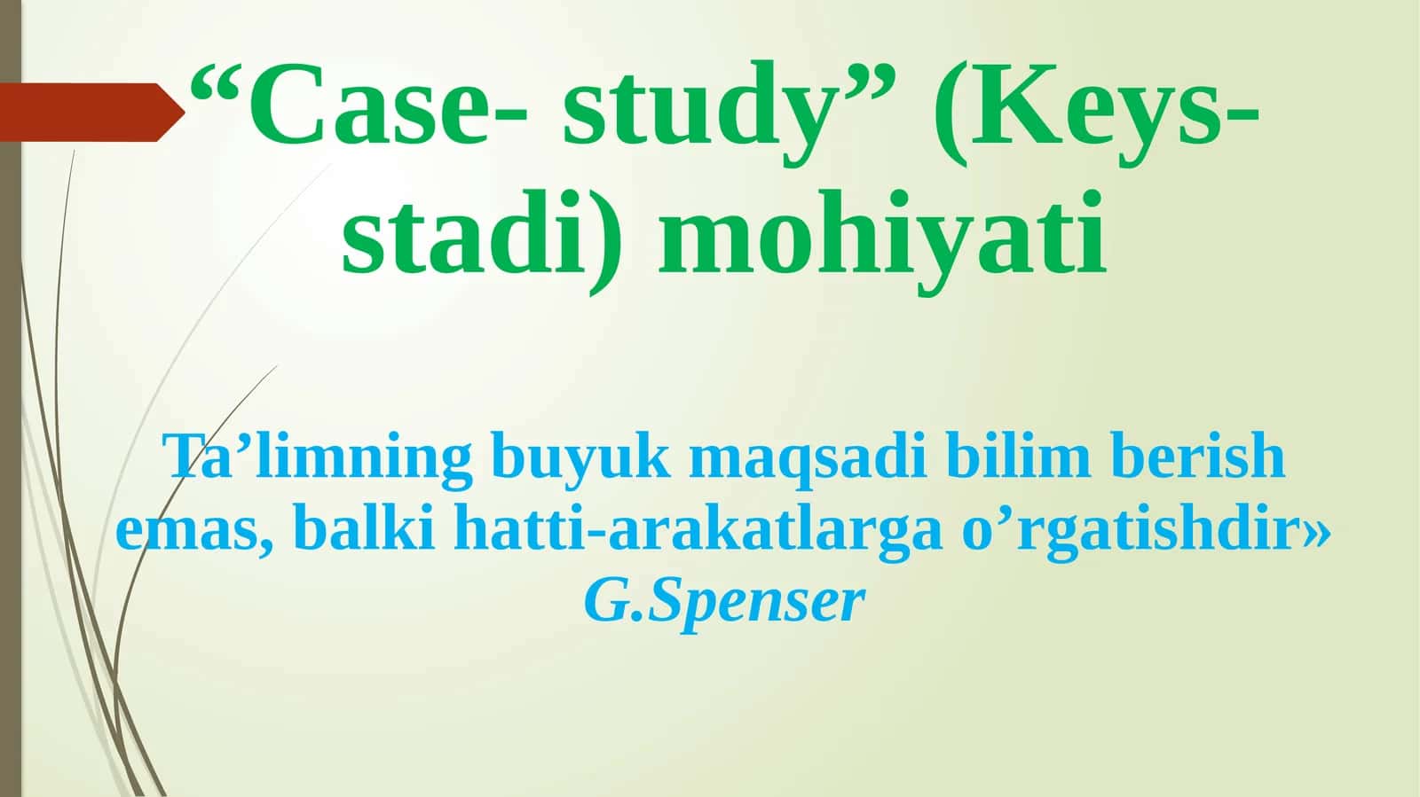 “Case- study” (Keys- stadi) mohiyati