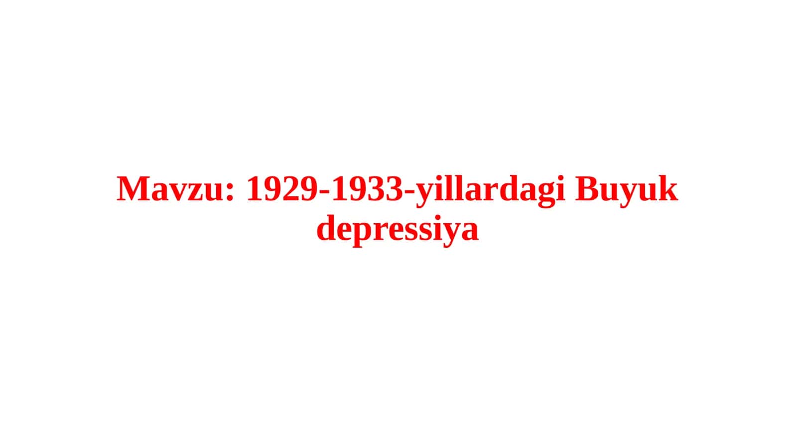 1929-1933-yillardagi Buyuk depressiya