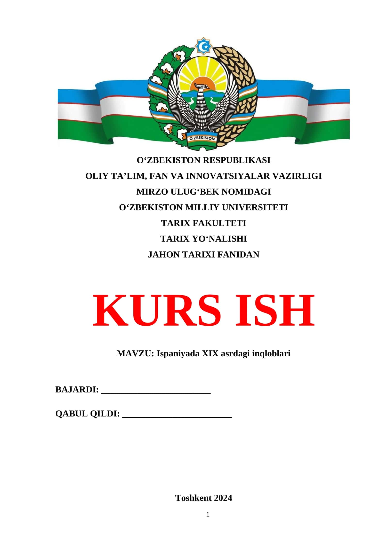 ISPANIYADA XIX ASRDAGI INQLOBLARI