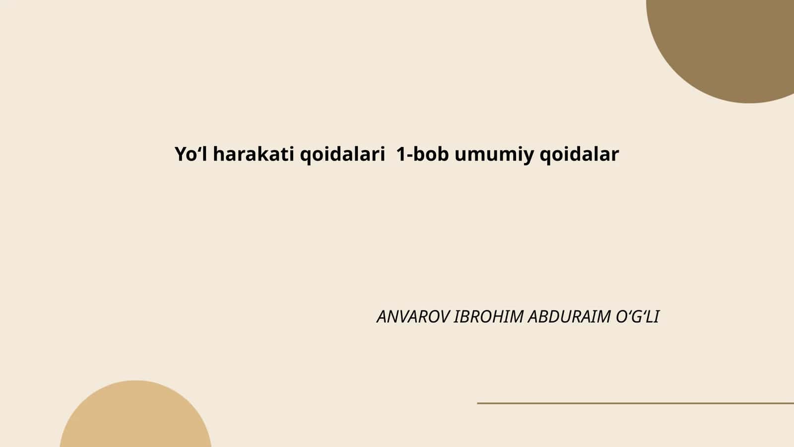Yoʻl harakati qoidalari 1-bob umumiy qoidalar