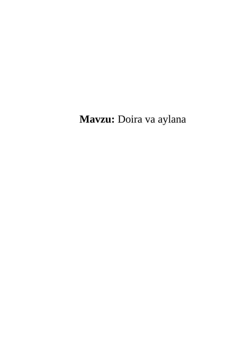 Doira va aylana