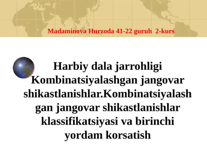 Kombinatsiyalashgan jangovar shikastlanishlar