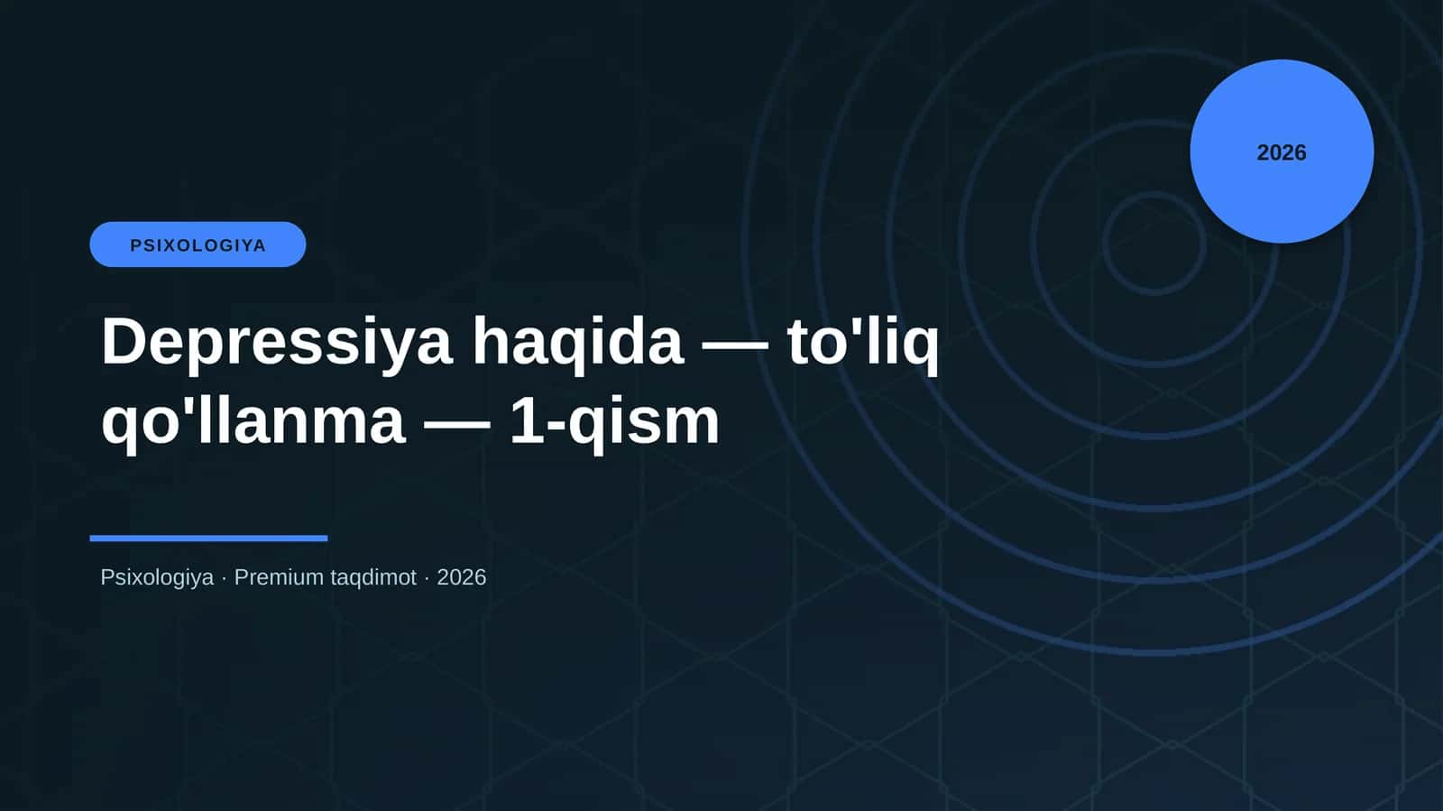 Depressiya haqida — to'liq qo'llanma — 1-qism