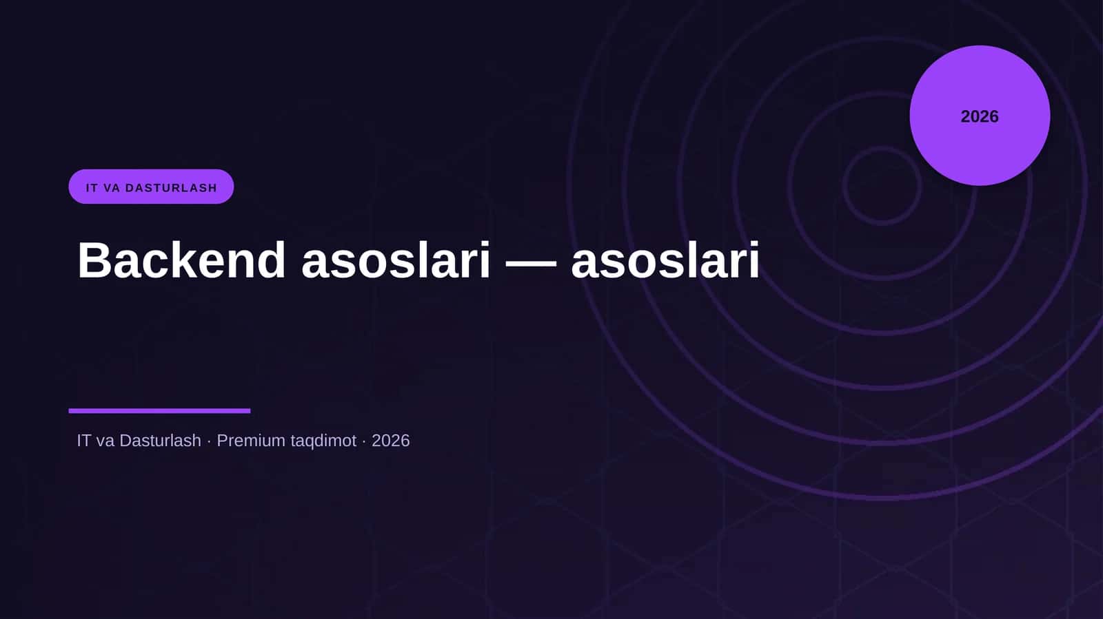 Backend asoslari — asoslari