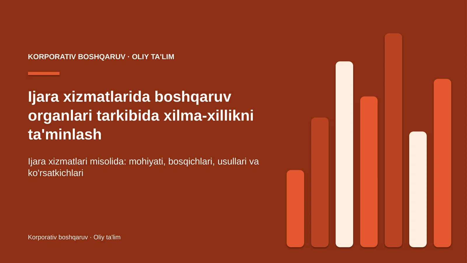 Ijara xizmatlarida boshqaruv organlari tarkibida xilma-xillikni ta'minlash