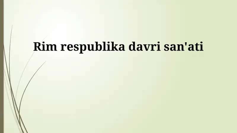 Rim respublika davri san'ati