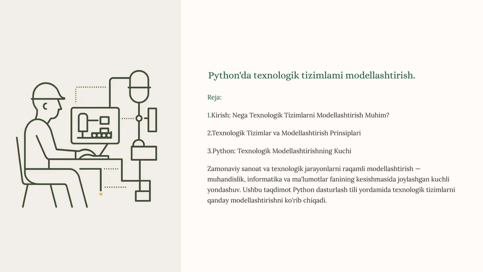 Python: Texnologik Tizimlarni Modellashtirish
