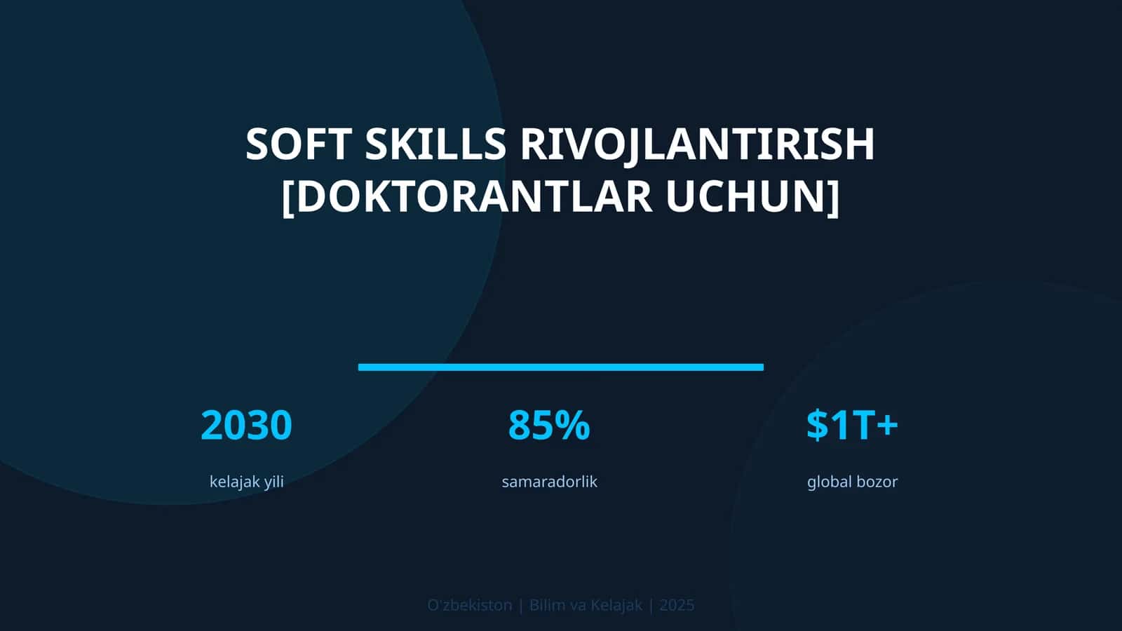 KIRISH: Soft skills rivojlantirish [doktorantlar uchun]