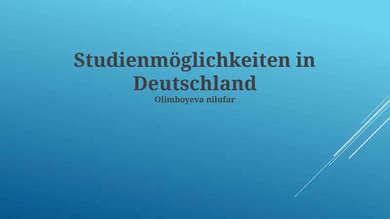 Studienmöglichkeiten in Deutschland