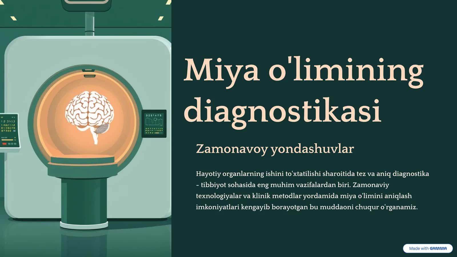 Miya o'limining diagnostikasi