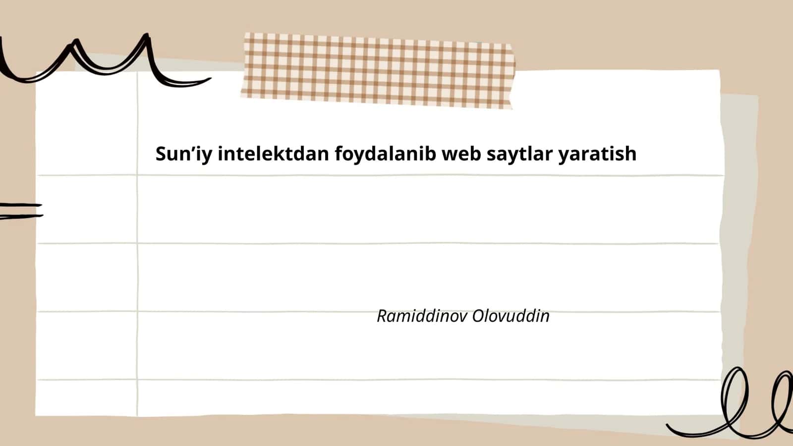 Sunʼiy intelektdan foydalanib web saytlar yaratish