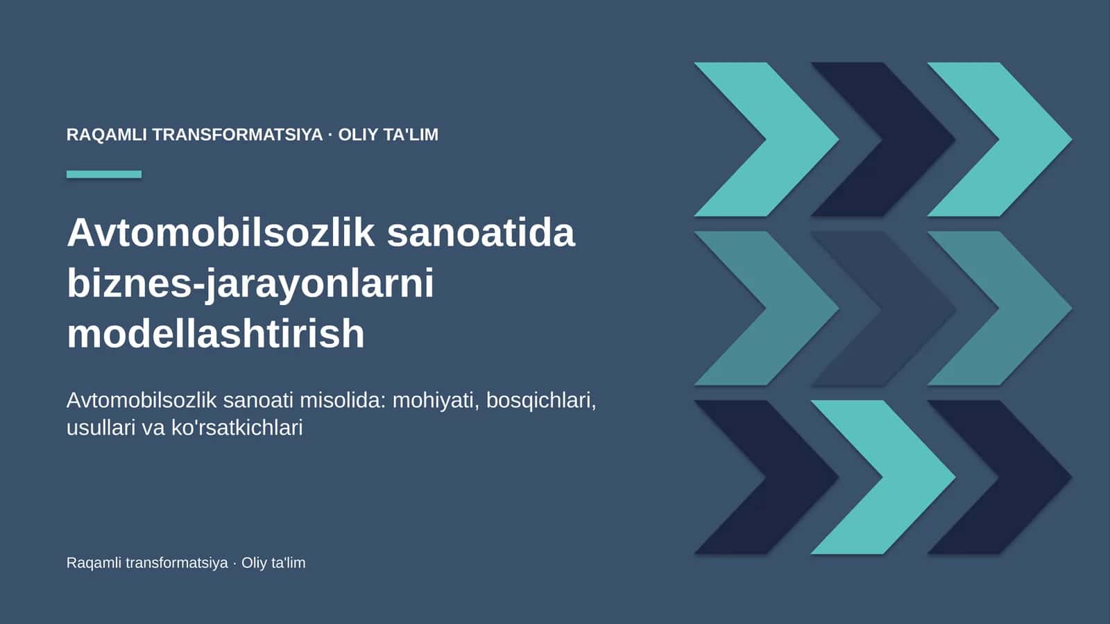 Avtomobilsozlik sanoatida biznes-jarayonlarni modellashtirish