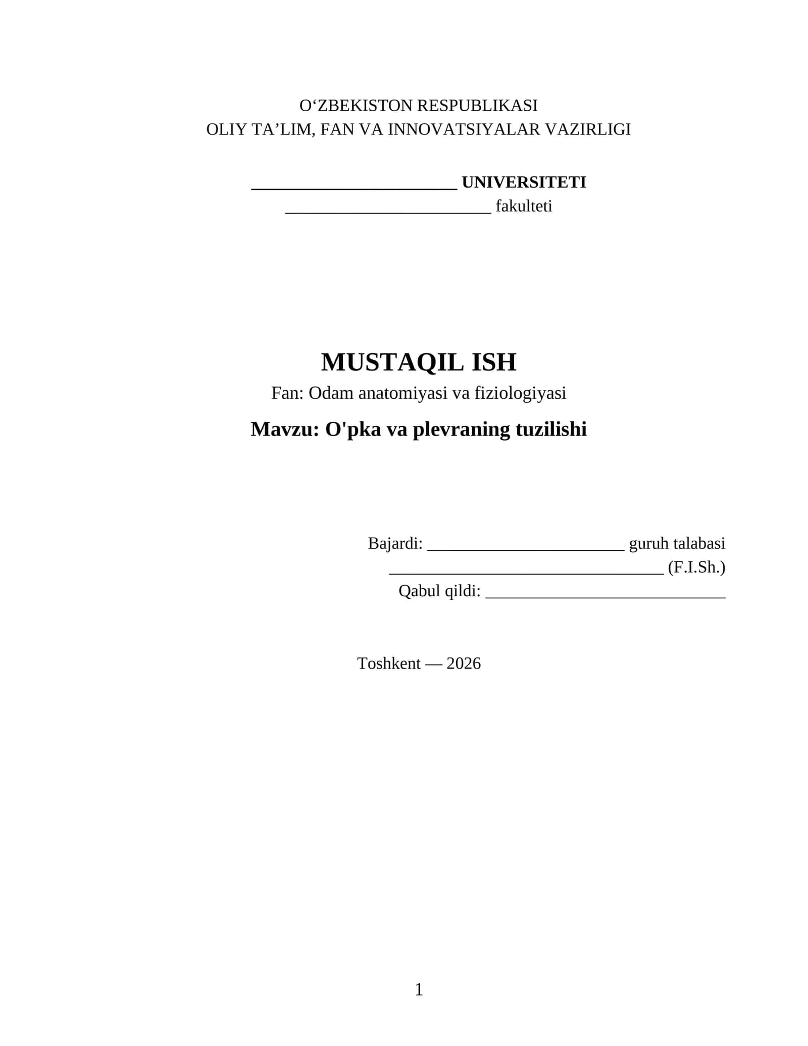 O'pka va plevraning tuzilishi