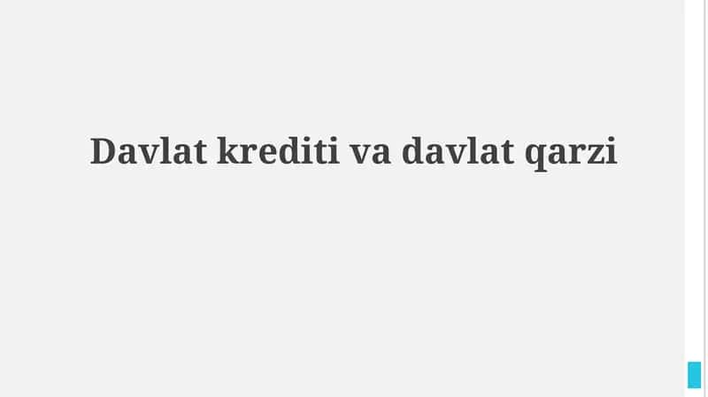 Davlat kreditlari