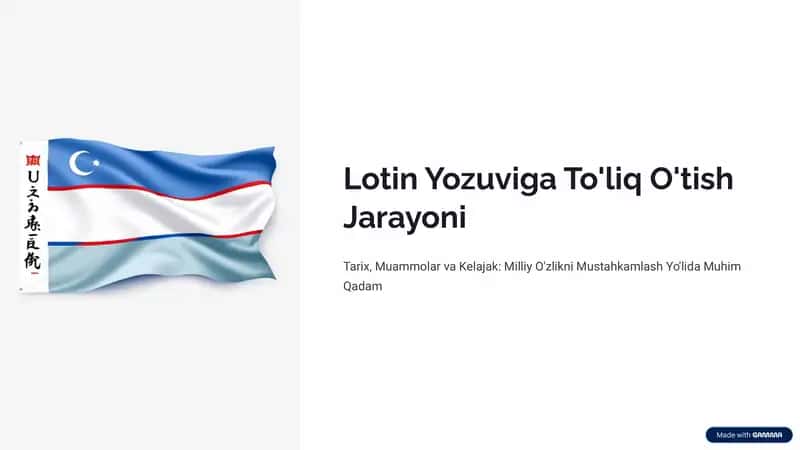 Lotin Yozuviga To'liq O'tish Jarayoni