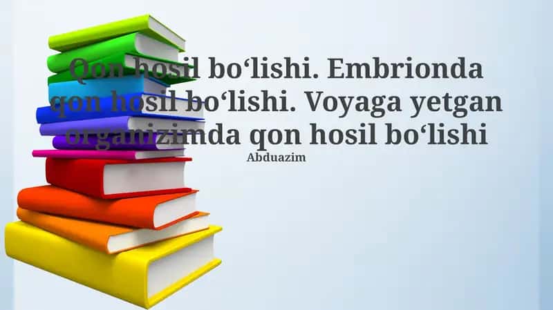 Qon hosil boʻlishi